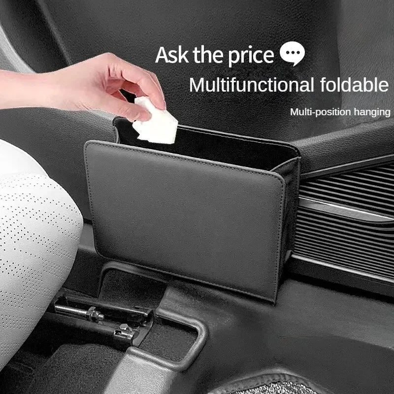Foldable Hanging Car Trash Can & Storage Box – Space-Saving Car Organizer