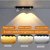 Luz LED con sensor de movimiento recargable por USB: iluminación regulable de 3 colores para debajo de los gabinetes