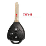 Durable 2/3/4-Button Toyota Key Fob Shell Replacement with Uncut Blade