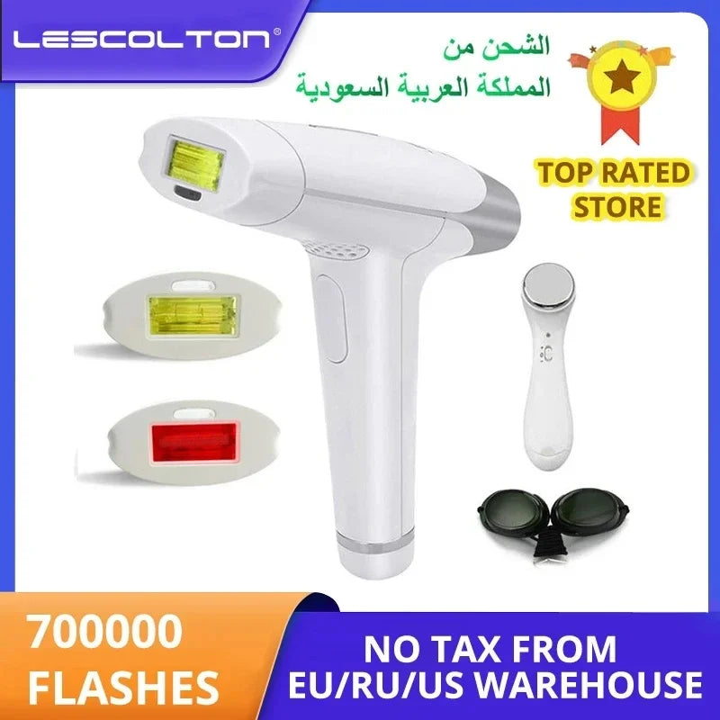 2-in-1 IPL Laser Hair Removal Device - Permanent At-Home Hair Remover for Face & Body