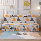 Floral Sofa Bed Cover with Skirt - Elastic Anti-Slip Futon Protector