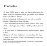 Baseus Dual Cylinder Car Air Compressor 250W Car Air Pump Car Tire Motorcycle Bicycle Inflator Pump Portable Air Pump Inflation