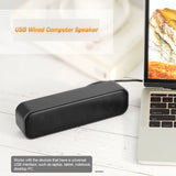 USB Powered Soundbar with Dual Subwoofers - Compact Desktop Speaker for PC/TV