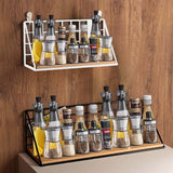 Wall-Mounted Shelf Organizer – Metal & Wood Storage Rack for Home & Office