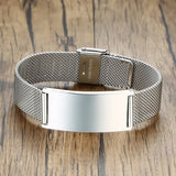Custom Engraved Stainless Steel Bracelet for Men - Personalized Name Gift