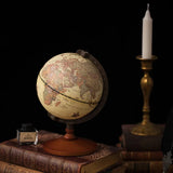 Vintage-Style World Globe – Retro English Map with Wooden Base for Home & Office Décor
