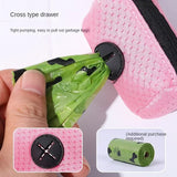Portable Dog Poop Bag Dispenser – Mesh Fabric Waste Bag Holder for Pet Owners on the Go