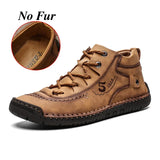 Men's Leather Snow Boots with Plush Lining – Warm, Comfortable, and Stylish Winter Footwear