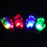 LED Neon Glowing Skull Gloves – Flashing Light-Up Party Props for Halloween, Christmas & Performances