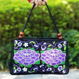Floral Embroidered Canvas Handbag – Stylish Zipper Tote for Women