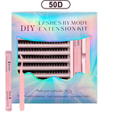 DIY Lash Extension Kit with 200 Natural Cluster Lashes