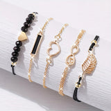 6-Piece Women's Watch Set – Luxury Leather Strap, Quartz Movement, Fashion Bracelets