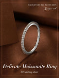 Exquisite Sterling Silver Moissanite Wedding Band – D Color, VVS1 Clarity, Pave-Set Ring for Women