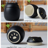 Ceramic Cat Memorial Urn - Pet Ashes Keepsake with Sealed Lid (200ml Capacity)