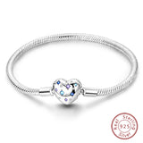 925 Sterling Silver Charm Bracelet for Women – Heart, Star, Moon & More