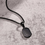 Stainless Steel Military Dog Tag Necklace for Men – Black & Silver with Box Chain