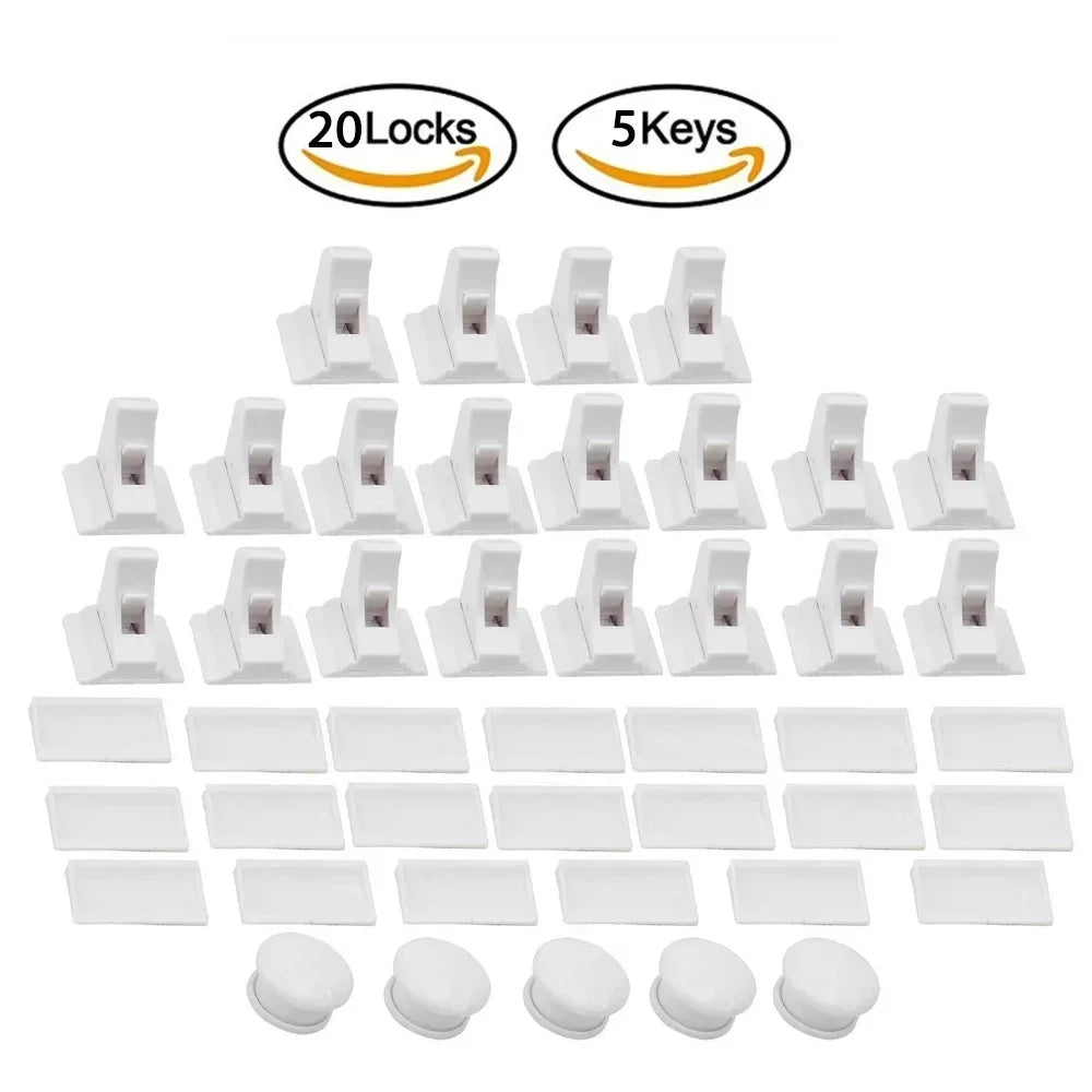 Invisible Magnetic Cabinet Locks — Childproof Safety Locks for Cabinets, Drawers, and Cupboards