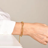 Elegant Geometric Link Chain Bracelet – Trendy Metal Jewelry for Women
