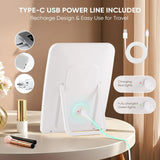 Rechargeable LED Makeup Mirror with 3-Color Lighting & Touch Control – Portable Vanity Mirror