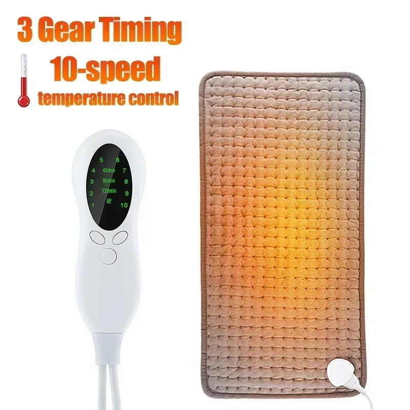 Electric Heating Pad for Pain Relief – Soft Washable Blanket with 10 Heat Settings & Timer
