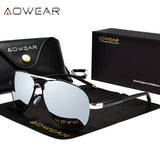 Gafas de sol de piloto AOWEAR para hombre: gafas de sol de piloto polarizadas HD