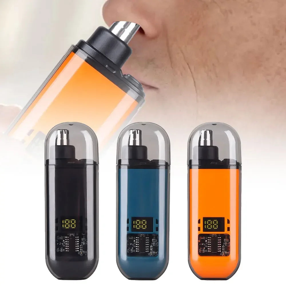 2-in-1 Electric Nose & Ear Hair Trimmer - Painless Grooming Kit for Men