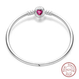 925 Sterling Silver Charm Bracelet for Women – Heart, Star, Moon & More