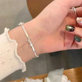 Elegant Bowknot Snake Chain Bracelet for Women
