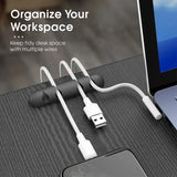 Organizador de cables de silicona, clips autoadhesivos para gestión de cables para mouse, teclado, auriculares y cables USB