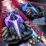 Coche acrobático teledirigido con control por gestos JJRC Q186: control dual, luz de pulverización y giros de 360°