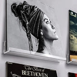 Estante de exhibición de discos de vinilo acrílico montado en la pared: estante de almacenamiento de LP transparente y elegante