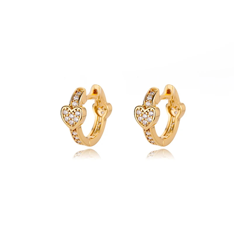 Trendy Heart-Shaped Stainless Steel Hoop Earrings for Women