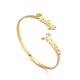 Custom Name Bracelet for Women - Adjustable Stainless Steel Heart Charm Jewelry