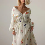 Floral Backless Maxi Dress for Women - Spring Summer V-Neck Sleeveless