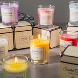 Vela perfumada de lujo hecha a mano: elegante frasco de vidrio con caja de regalo