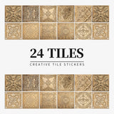 24 pegatinas de azulejos con diseño de mandala: autoadhesivas, impermeables y extraíbles para decoración de pared de cocina y baño