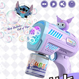 Cartoon Bubble Gun for Kids – Flashing, Spill-Proof Bubble Blower Toy