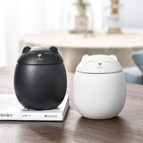 Ceramic Cat Memorial Urn - Pet Ashes Keepsake with Sealed Lid (200ml Capacity)
