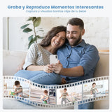 Monitor inalámbrico para bebés de 360° con cámara HD 2K, audio bidireccional y control remoto - Cámara para bebés iEGEEK