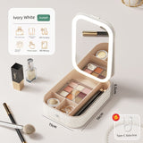 Foldable Makeup Mirror with Storage – Portable Vanity Organizer for Dorms & Travel