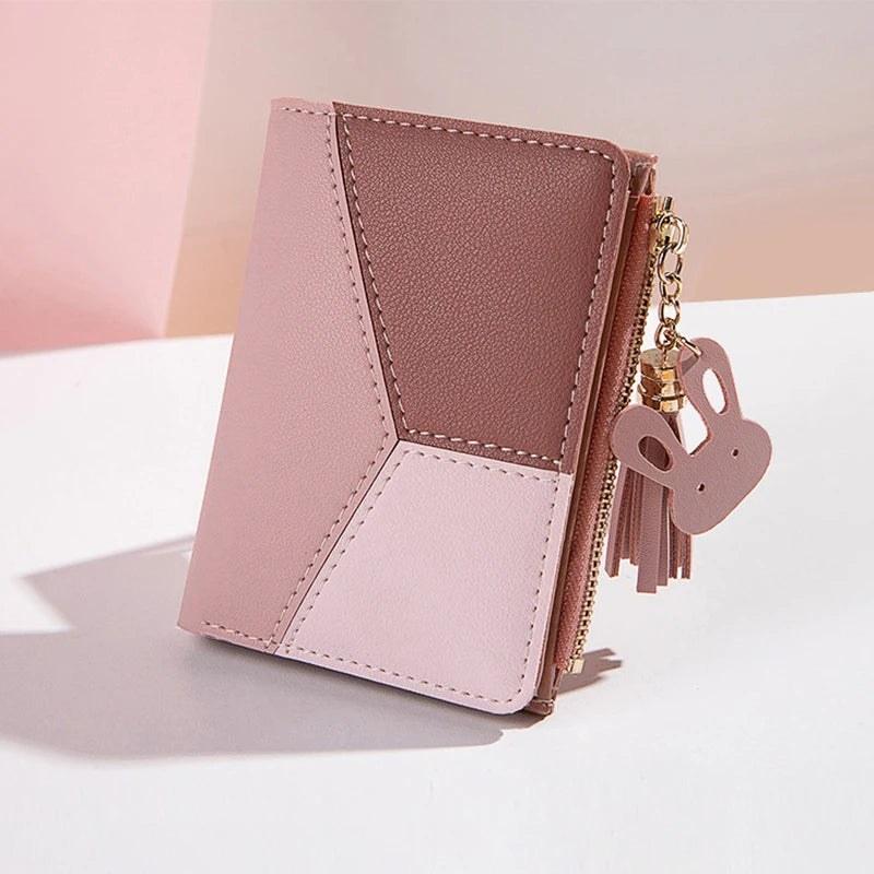 Stylish PU Leather Women’s Wallet with Zipper & Hasp Closure – Card Holder, Coin Pouch, and Photo Holder