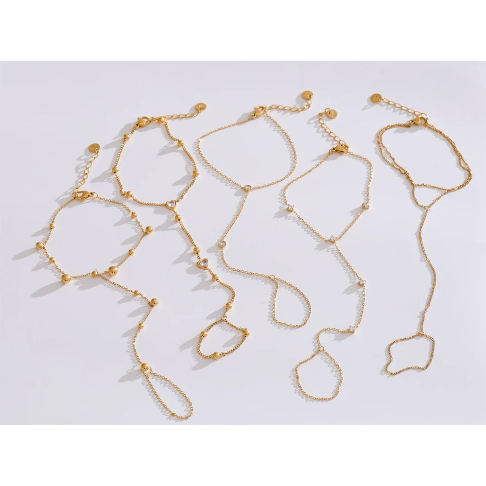 Trendy Gold Plated Stainless Steel Charm Bracelet for Women