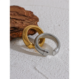 Minimalist 18K Gold Plated Stainless Steel Open Ring – Elegant & Timeless Jewelry