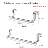 Toallero de acero inoxidable para colgar sobre la puerta: toallero para cocina y baño sin perforaciones