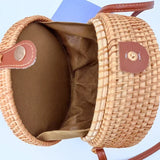 Bohemian Straw Circular Handbag for Women – Stylish, Durable & Chic