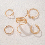 Conjunto de anillos de oro minimalistas: joyería de moda de moda para mujeres