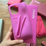 Estuche Rhode para iPhone 14 Pro y 15 Pro: funda de silicona suave con soporte para brillo de labios y lápiz labial, diseño mate y antideslizante