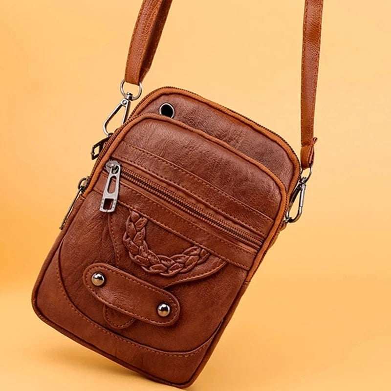 Soft PU Leather Flap Crossbody Bag – Fashionable Everyday Shoulder Purse for Women