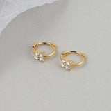 Crystal Stainless Steel Hoop Earrings – Sparkling Trendy Style for Women