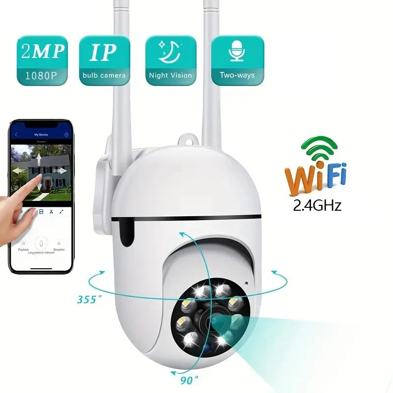 1080P Wireless Security Camera with 360° Intercom & Night Vision